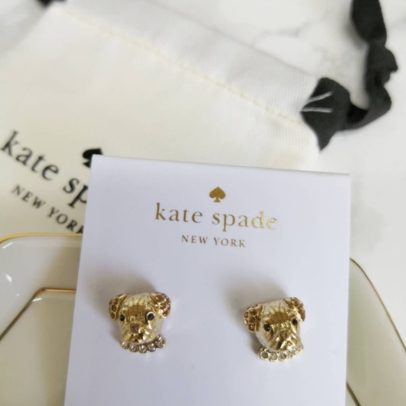 Kate Spade PUPPY 12-Karat Gold Plated Earrings